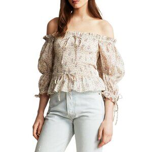 Polo Ralph Lauren Cottagecore Floral Botanical Print Bohemian Peasant Blouse M